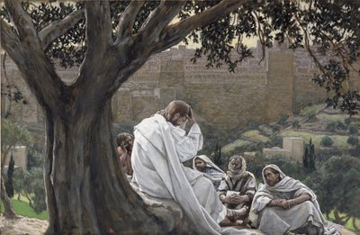 Mesih, Tapınağın Yıkılışını Önceden Bildiriyor, The Life of Christ için örnekleme, c.1886-94 (karton üzerine wc ve guaj) by James Jacques Joseph Tissot