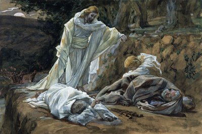 Benimle Bir Saat İzleyemez misiniz?, İsa'nın Yaşamı için örnekleme, c.1886-94 (karton üzerine wc ve guaj boya) by James Jacques Joseph Tissot
