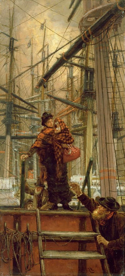 Göçmenler, c.1879 (panel üzerine serilen kağıt üzerine yağlı boya) by James Jacques Joseph Tissot