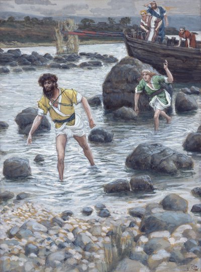 The Call of St. James ve St. John, The Life of Christ için örnekleme, c.1886-94 (karton üzerine wc ve guaj boya) by James Jacques Joseph Tissot