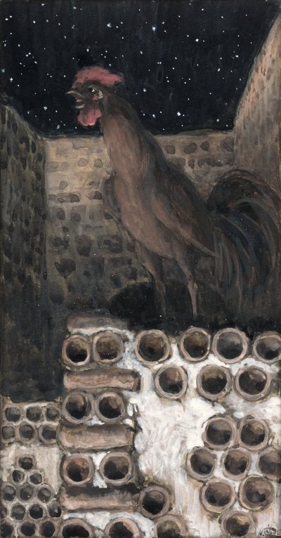 The Cock Crew, The Life of Christ için illüstrasyon, c.1886-94 (karton üzerine wc ve guaj boya) by James Jacques Joseph Tissot