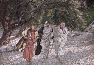 The Disciples on the Road to Emmaus, The Life of Christ için illüstrasyon, c.1884-96 by James Jacques Joseph Tissot