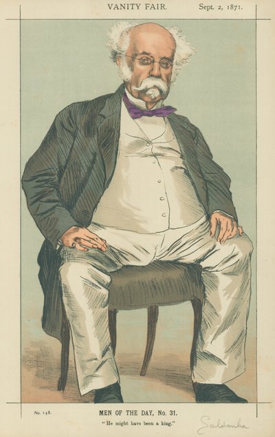 Saldanha Dükü, Kral olabilirdi, 2 Eylül 1871, Vanity Fair karikatürü (renkli taş) by James Jacques Joseph Tissot