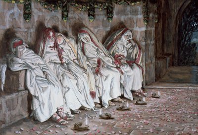 The Foolish Virgins, The Life of Christ için illüstrasyon, c.1886-94 (karton üzerine wc ve guaj boya) by James Jacques Joseph Tissot