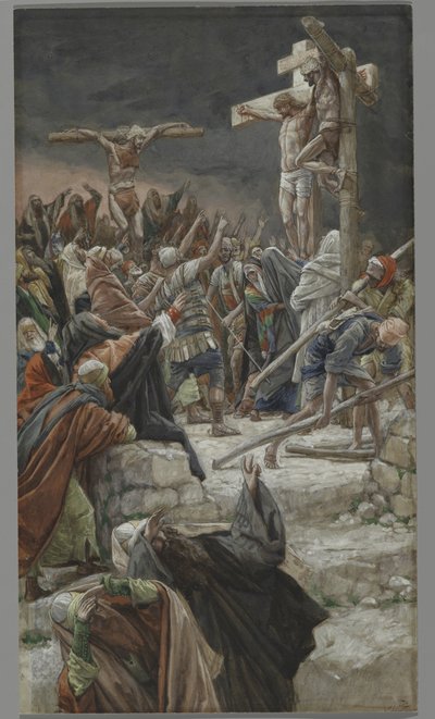 The Pardon of the Good Thief, The Life of Our Lord Jesus Christ, 1886-94 (kağıt üzerinde grafit üzerinde wc)