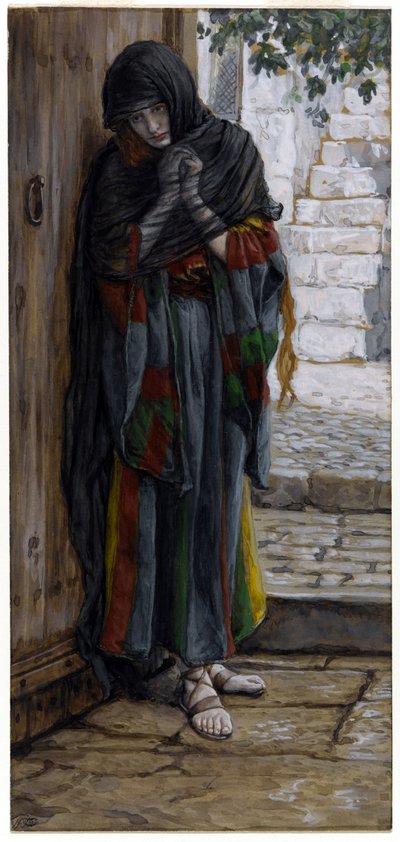 Pişman Magdalene (kağıt üzerinde wc) by James Jacques Joseph Tissot