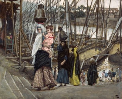 The Sojourn, Mısır, The Life of Christ için örnekleme, c.1886-94 (karton üzerine wc ve guaj boya) by James Jacques Joseph Tissot
