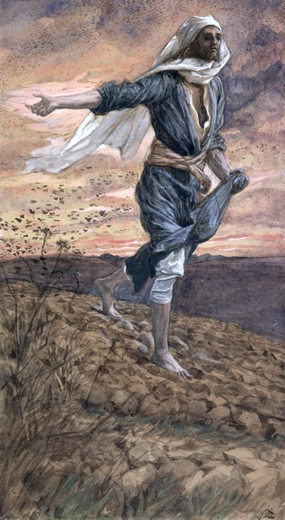 The Sower, The Life of Christ için çizim, c.1886-94 (karton üzerine wc ve guaj boya) by James Jacques Joseph Tissot