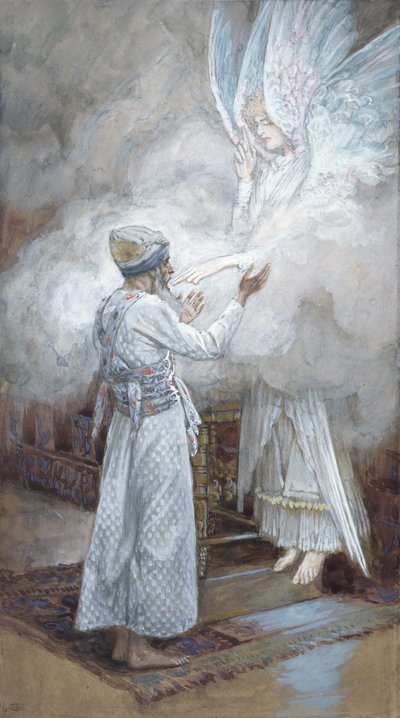 The Vision of Zacharias, The Life of Christ için örnekleme, c.1886-94 (karton üzerine wc ve guaj boya) by James Jacques Joseph Tissot