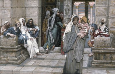 The Widows Mite, The Life of Christ için illüstrasyon, c.1884-96 (karton üzerine wc ve guaj boya) by James Jacques Joseph Tissot