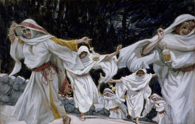 The Wise Virgins, The Life of Christ için illüstrasyon, c.1886-94 (karton üzerine wc ve guaj boya) by James Jacques Joseph Tissot