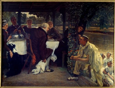 Müsrif oğlunun dönüşü: şişman buzağı Müsrif çocuğun tövbe eden babasına geri dönüşü Meselinin modern uyarlaması. Jacques Joseph (Jacques-Joseph) Tissot ve James Tissot (1836-1902) 1880 Sun tarafından tablo. 1x1,3 m Nantes, musee des Beaux by James Jacques Joseph Tissot