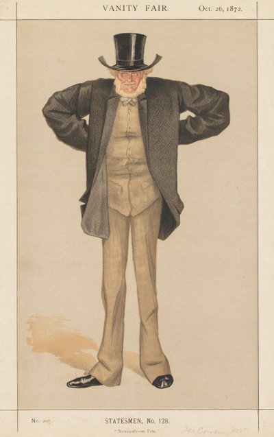 Vanity Fair: Devlet Adamı, No. 128 Newcastle-on-Tyne, 1872. by James Jacques Joseph Tissot