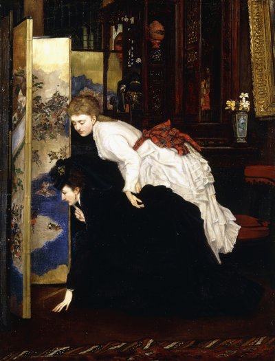 Japon Nesnelerine Bakan Genç Kadınlar, 1869-1870 dolayları by James Jacques Joseph Tissot