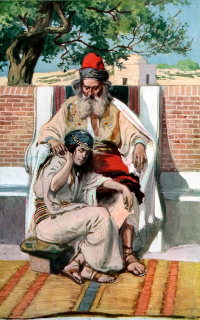 David ve Abishag J James Tissot tarafından - İncil by James Jacques Joseph after Tissot