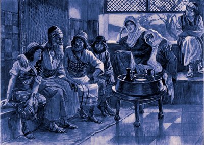 İş ve Ailesi J James Tissot - İncil by James Jacques Joseph after Tissot