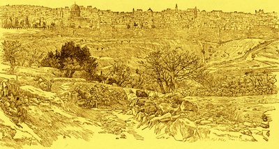 Zeytin Dağı'ndan görülen Eski Kudüs Şehri by James Jacques Joseph after Tissot