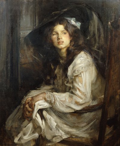 Sandalyede Oturan Kız, by James Jebusa Shannon