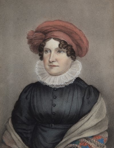 Bayan Ellen Sharples (gri kağıt üzerine pastel) by James Junior Sharples