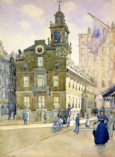 The State House, Park Street, Boston (kağıt üzerinde tuvalet ve kalem) by James Kinsella