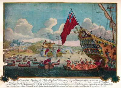 New England birliklerinin Cape Breton adasına Louisbourg