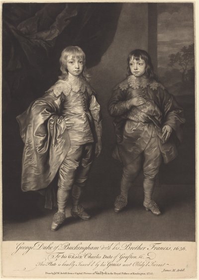 Kardeşi Francis ile Buckingham George Duke by James MacArdell after Sir Anthony van Dyck