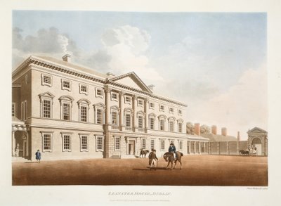 Leinster House, Dublin, 1792 (el boyaması gravür) by James Malton