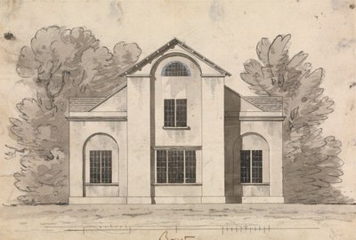 A Collection of Designs for Rural Retreats'in Tasarım 1, Levha 1 için hazırlık çizimi by James Malton