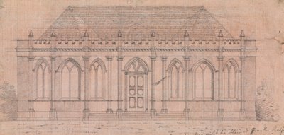 A Collection of Designs for Rural Retreats'in Design 20, Plate 18 için hazırlık çizimi by James Malton