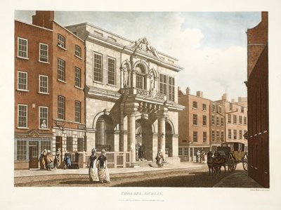 Tholsel, Dublin, 1798 (el boyaması gravür) by James Malton
