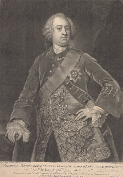 Prens Charles, 2. Richmond, Lenox ve Aubigny Dükü by James McArdell