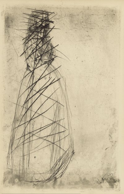 [76] Whistler - Fumette Standing tarafından iptal edilen plaklardan izlenimler. by James Abbott McNeill Whistler