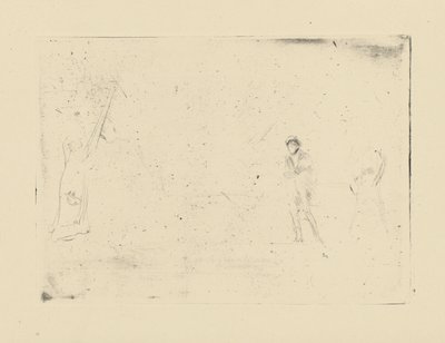 [76] Whistler tarafından iptal edilen plakalardan izlenimler - [İki Şekil]. by James Abbott McNeill Whistler