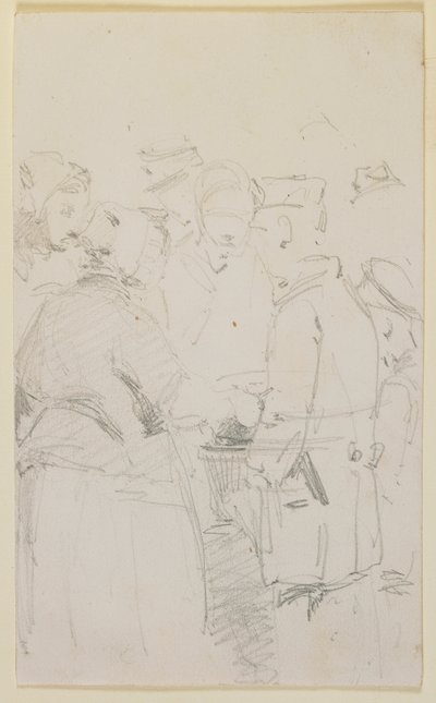 Bir Mangalın Etrafında Bir Grup Figür by James Abbott McNeill Whistler