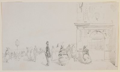 Bir meydanda bir grup figür by James Abbott McNeill Whistler