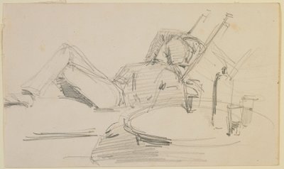 Bir yatakta uzanmış bir adam by James Abbott McNeill Whistler