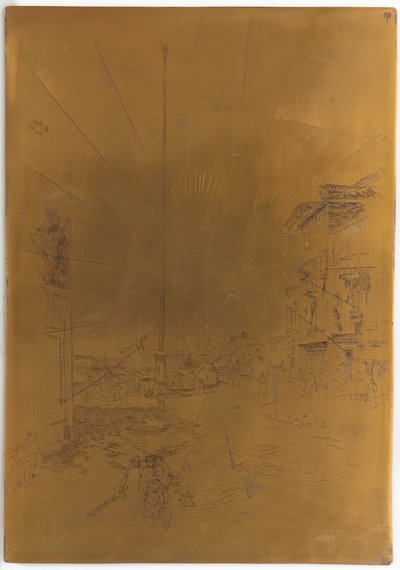 <em>The Little Mast</em> için İptal Edilen Baskı Plakası by James Abbott McNeill Whistler