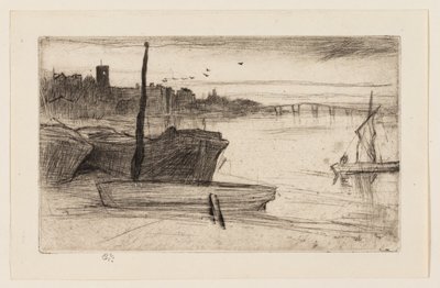 Chelsea Köprüsü ve Kilisesi by James Abbott McNeill Whistler