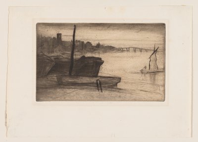 Chelsea Köprüsü ve Kilisesi by James Abbott McNeill Whistler