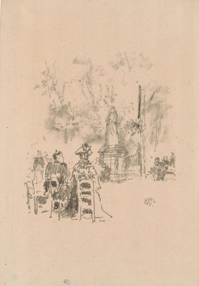 Heykelin Altında Konuşma, Lüksemburg Bahçeleri by James Abbott McNeill Whistler
