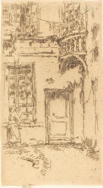 Avlu, Rue P.L. Kurye by James Abbott McNeill Whistler