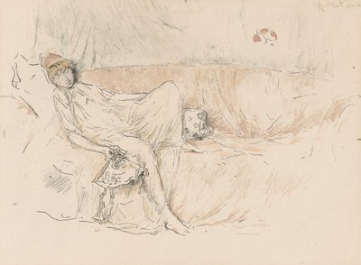 Drapeli Figür, Yatan by James Abbott McNeill Whistler