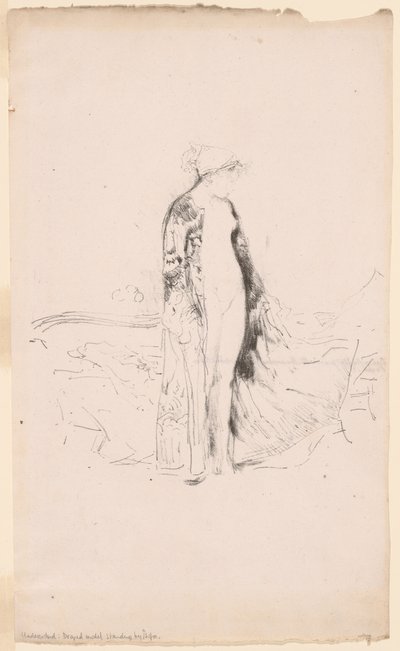 Drapeli Model, Kanepenin Yanında Duran by James Abbott McNeill Whistler
