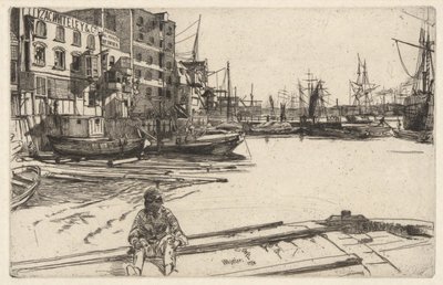 Eagle Wharf (Tyzac, Whiteley & Co.), Thames Setinden (Thames ve Diğer Konularda Sahnelerin On Altı Gravür Serisi) by James Abbott McNeill Whistler
