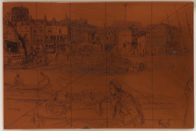 Dağlama plakası: Black Lion Wharf by James Abbott McNeill Whistler