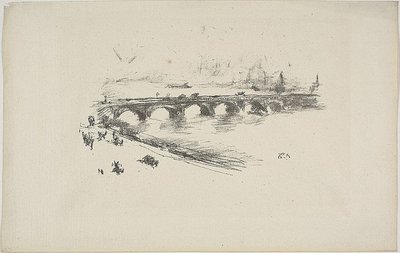 Akşam, Little Waterloo Köprüsü by James Abbott McNeill Whistler