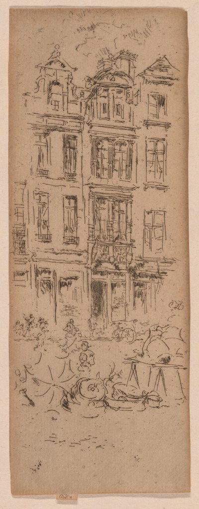 Çiçek Pazarı, Brüksel by James Abbott McNeill Whistler