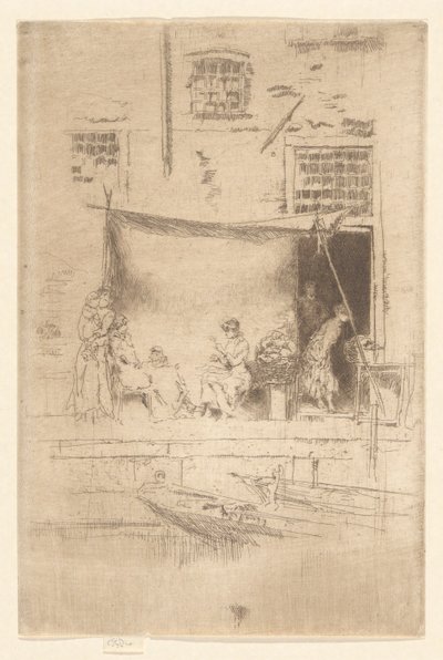 İkinci Venedik Setinden Meyve Tezgahı (Yirmi Altı Gravür Seti) by James Abbott McNeill Whistler