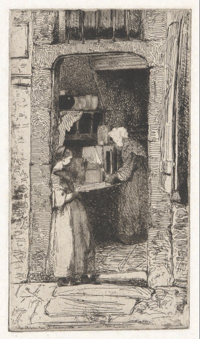 Fransız Setinden (Douze Eaux-Fortes d) La Marchande de Moutarde (Hardal Satıcısı), by James Abbott McNeill Whistler