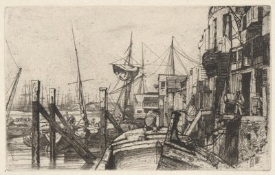 Limehouse, Thames Setinden (Thames ve Diğer Konularda Sahnelerin On Altı Gravür Serisi) by James Abbott McNeill Whistler